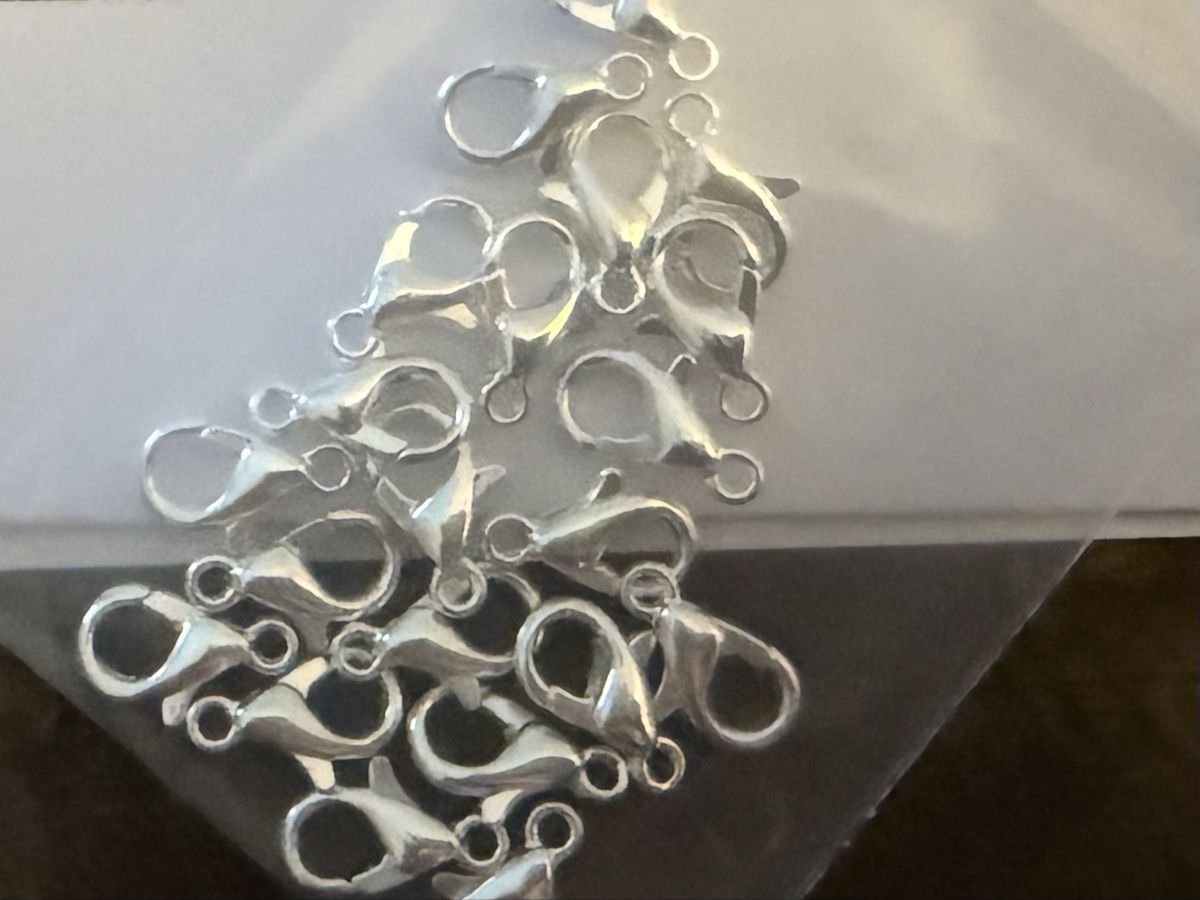 Anhänger:  20 Karabinerverschluss 10mm Schmuckverschluss Versilbert – Neu (gemäss Beschreibung) aus Lamone von LaCantinaMagica 1