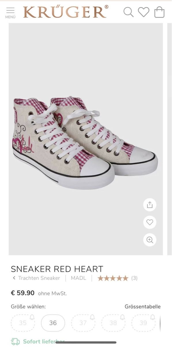Krüger Scarpe da donna: Krüger Sneaker Dirndl Gr. 39 – Nuovo (secondo la descrizione) da Dierikon venduto da lea_8f72 4