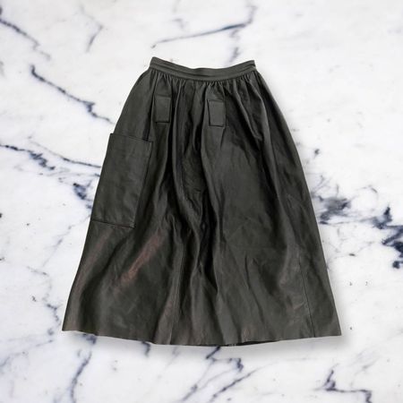 Hochwertiger Vintage High Waist Echtlederrock