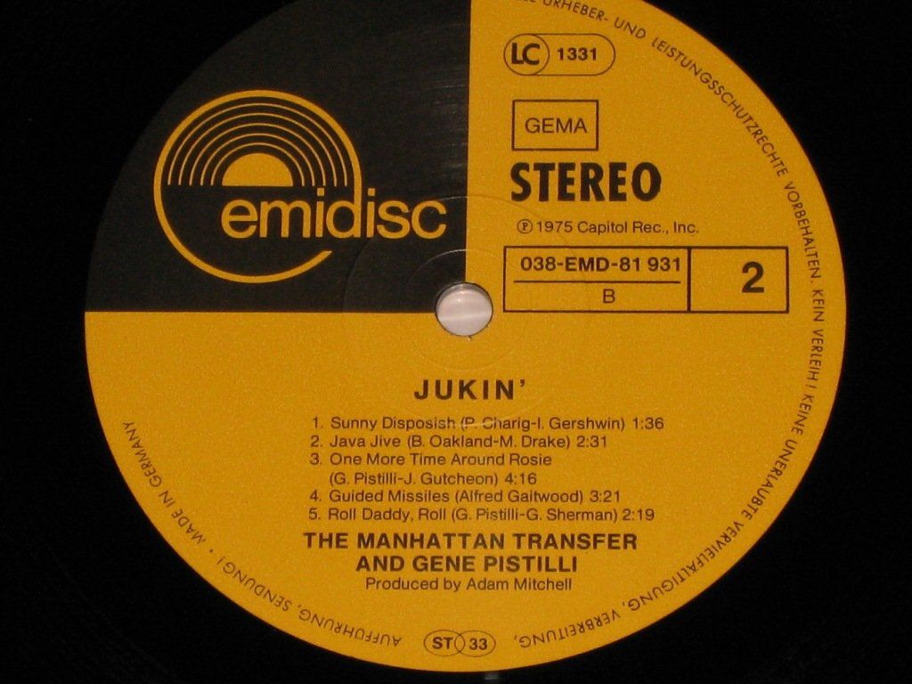 Dischi in vinile: LP - THE MANHATTAN TRANSFER & GENE PISTILLI - JUKIN' – Usato da Steckborn venduto da Quo7 2