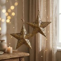 2x Gold Sterne Deko – ca. 20cm