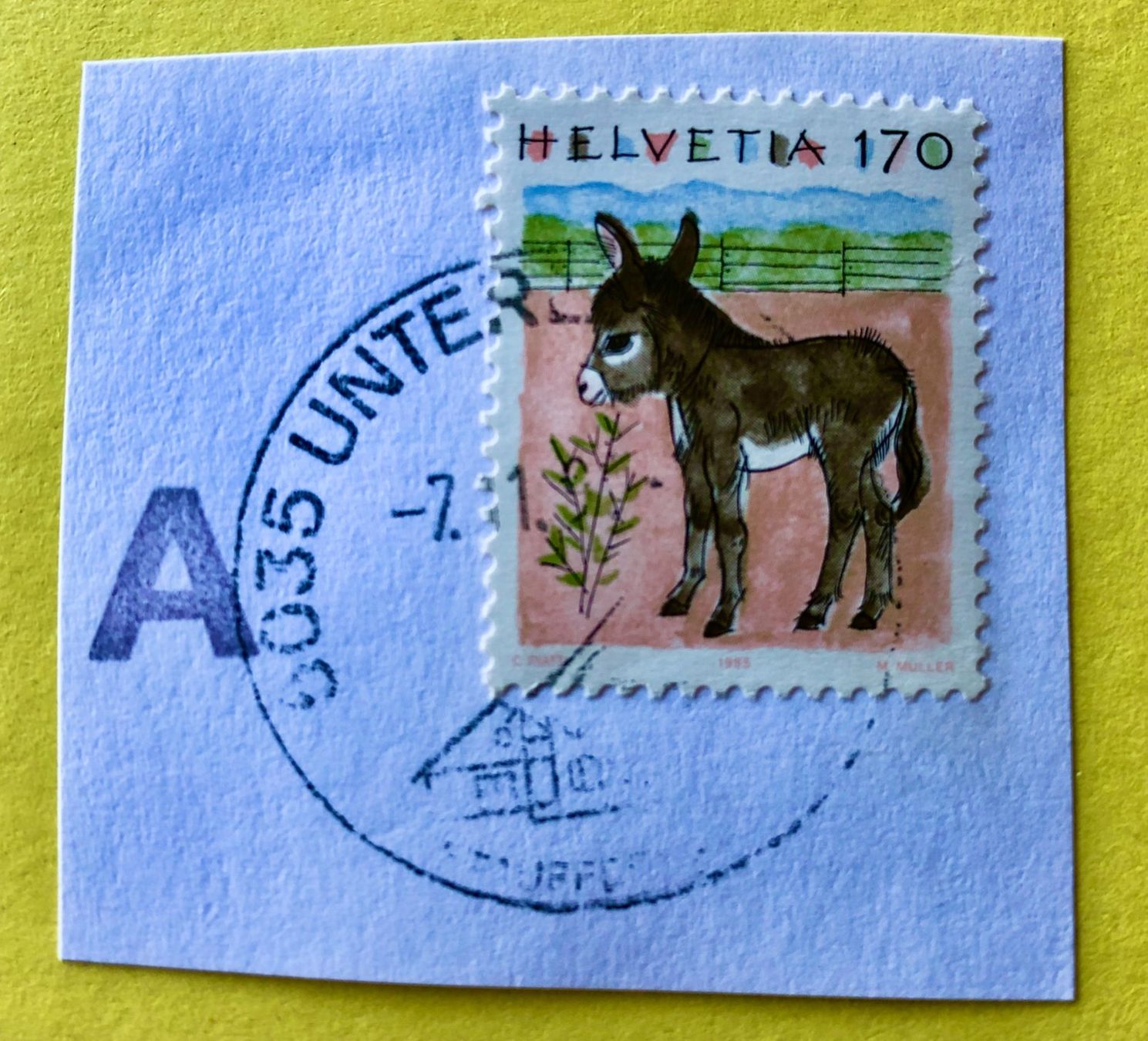 Tutti i francobolli: Nr.868 mit Stempelt Esel    – Usato da Aarau venduto da Billa007