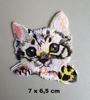 KATZE - Aufnäher - Aufbügler - Stickerei - 7x6,5cm