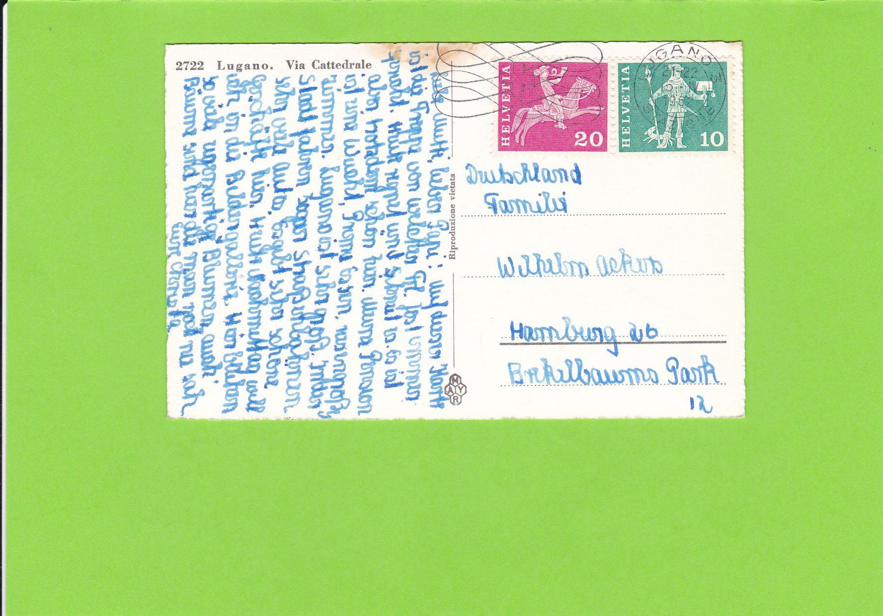 Cartoline postali: Lugano-belebt. Via Cattedrale – Usato da St. Peterzell venduto da neckertal 1