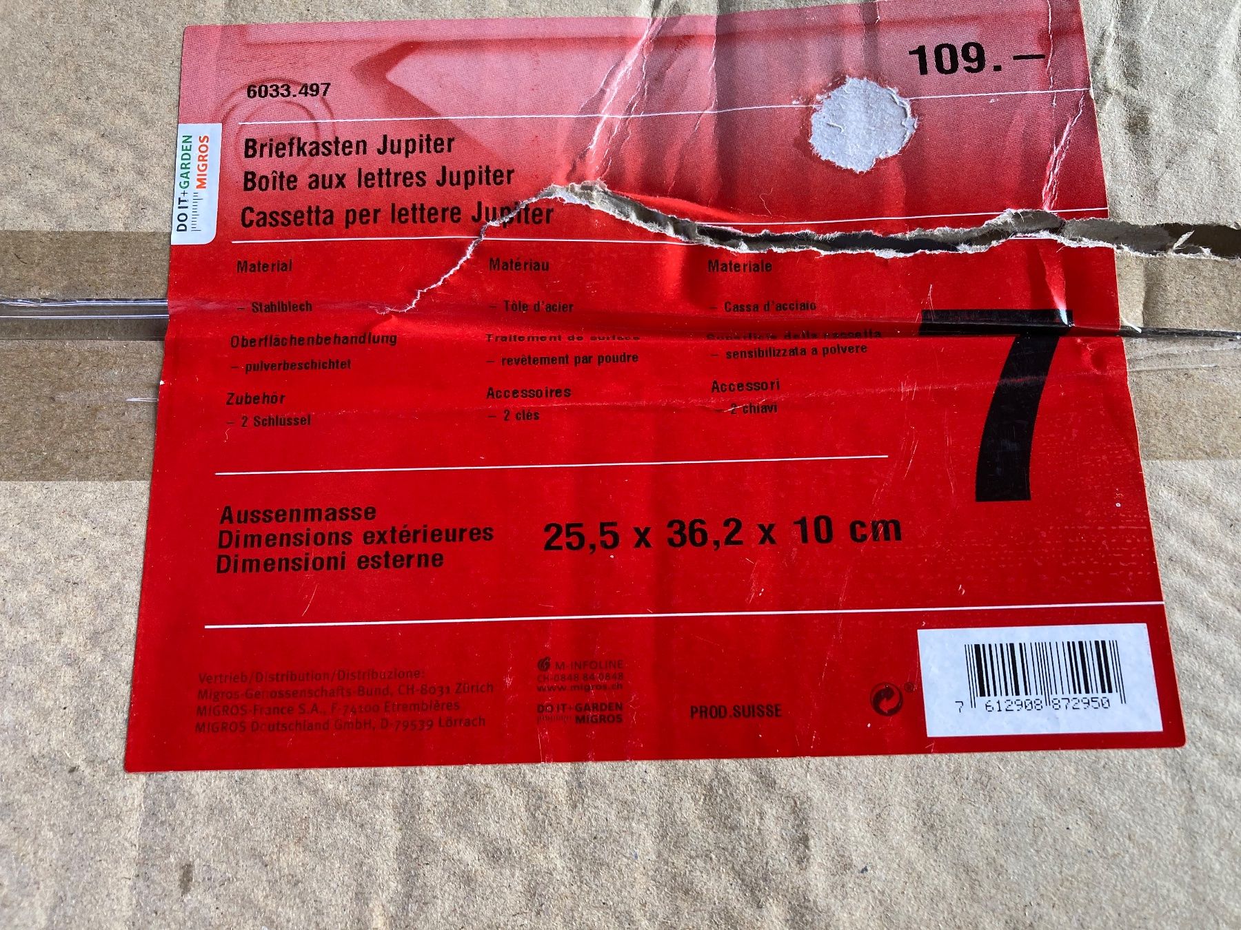 Altro per la casa: Briefkasten Neu – Nuovo e nell'imballaggio originale da Eggiwil venduto da onedollar02 1