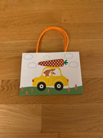 Oster Geschenk-Tasche mit Hasenmotiv; Oster Körbli