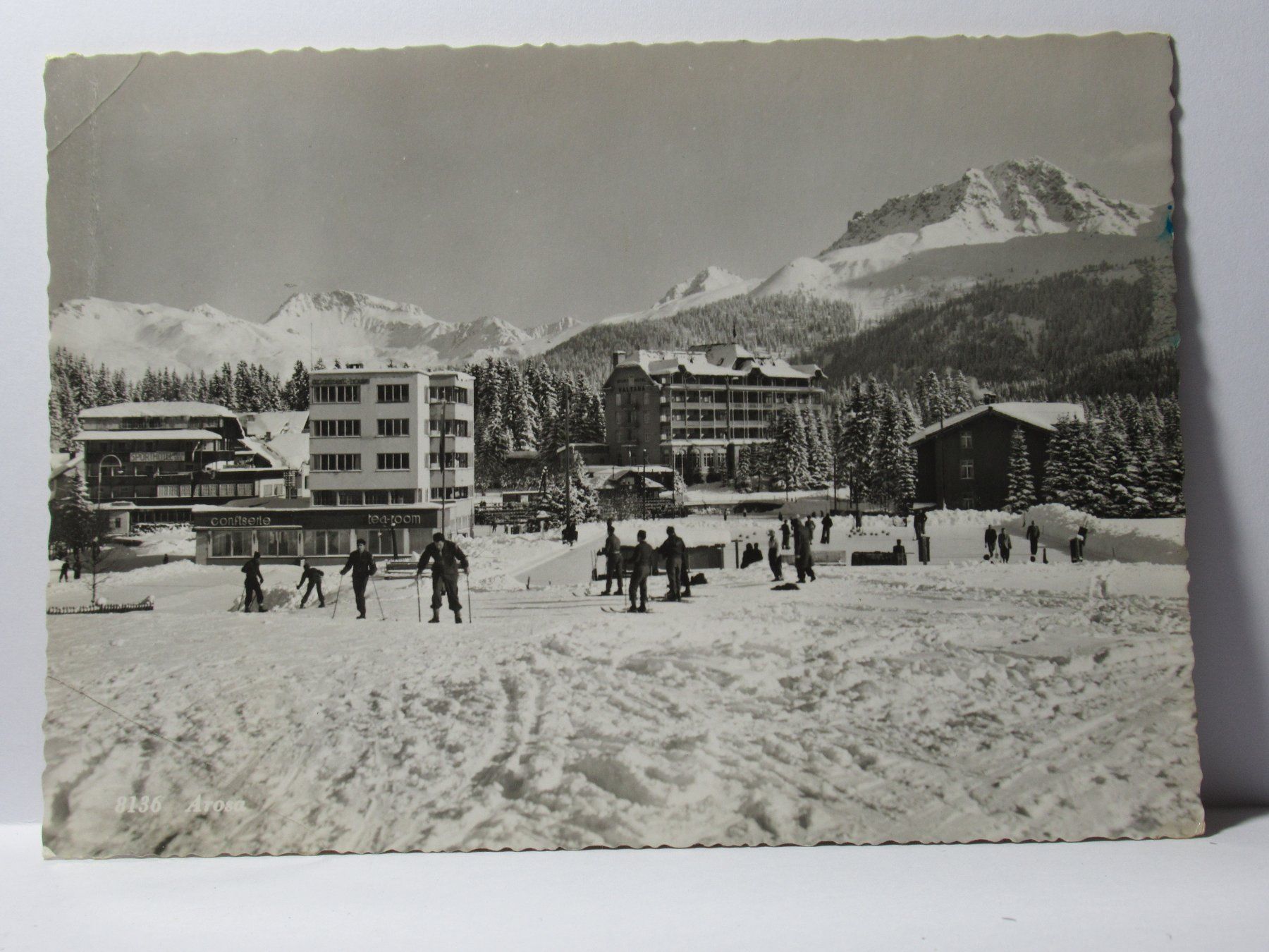 Cartoline postali: Arosa , Hotel , Langläufer , 1952 – Usato da Grenchen venduto da Bluemchen1900