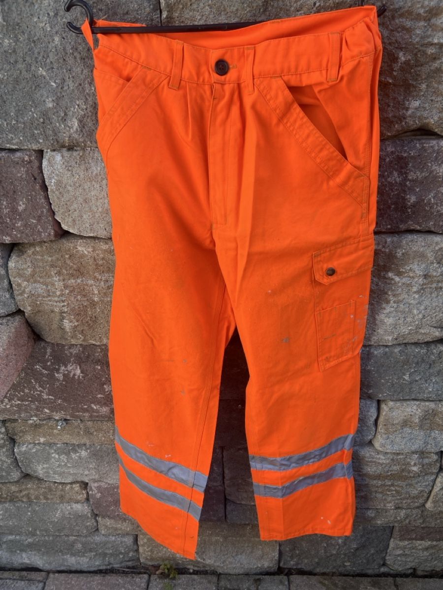 Wikland Hosen: Wikland Arbeitshose, Gr. 38, Orange mit Reflektoren! – Gebraucht aus Mellingen von Oelquelle 1