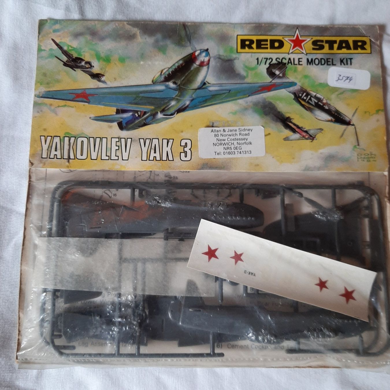 Kit di modellismo & Modellini statici: 3574 ... Jakovlev Jak-3 ... Red Star RS 103 ... NEU – Nuovo e nell'imballaggio originale da Bonstetten venduto da Benibanny59