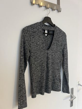 Missguided Oberteil, Grau, Choker, Grösse 38, Neuwertig