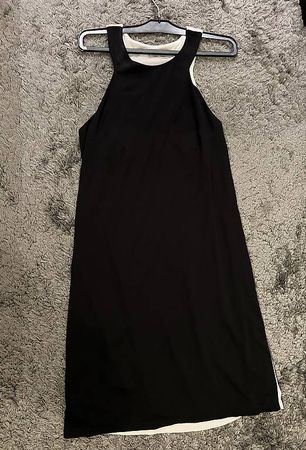 Knielanges schwarz/weiss Kleid Gr.36