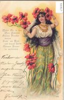 Exotische Schönheit - femme - Präge-Litho