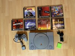 Sony PlayStation 1 PS1 SCPH-7502 PAL + 6 Spiele & Controller