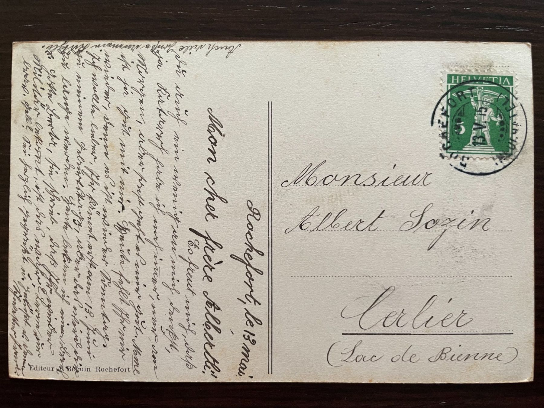 Cartoline postali: ROCHEFORT Vue générale, 1915 – Usato da Wald ZH venduto da TLILEF 1