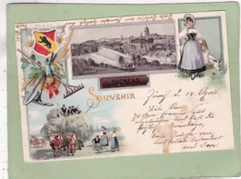 Bern Tracht Heuwagen Wappen Werbung Suchard 1901