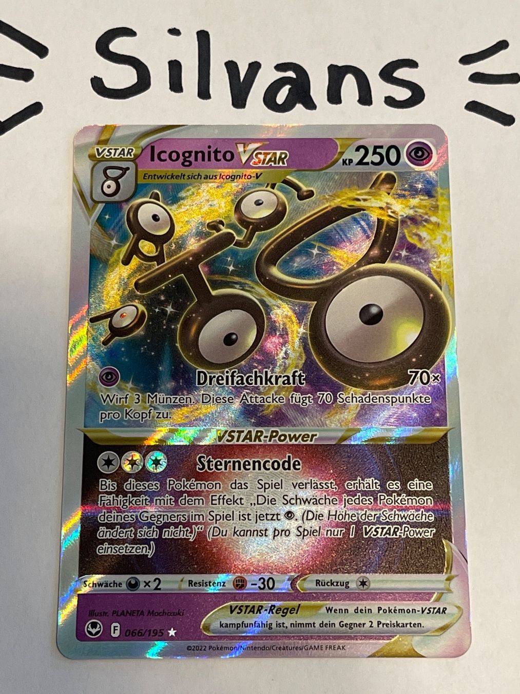 Pokémon Carte collezionabili: Icognito VStar 066/195 Silberne Sturmwinde Silver Tempest DE – Nuovo (secondo la descrizione) da Wil SG venduto da Silvans