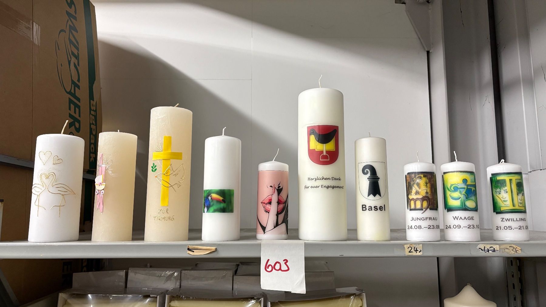 Candele: 603 Posten Kerzen aus Liquidation – Nuovo (secondo la descrizione) da Derendingen venduto da Meisterstuecke