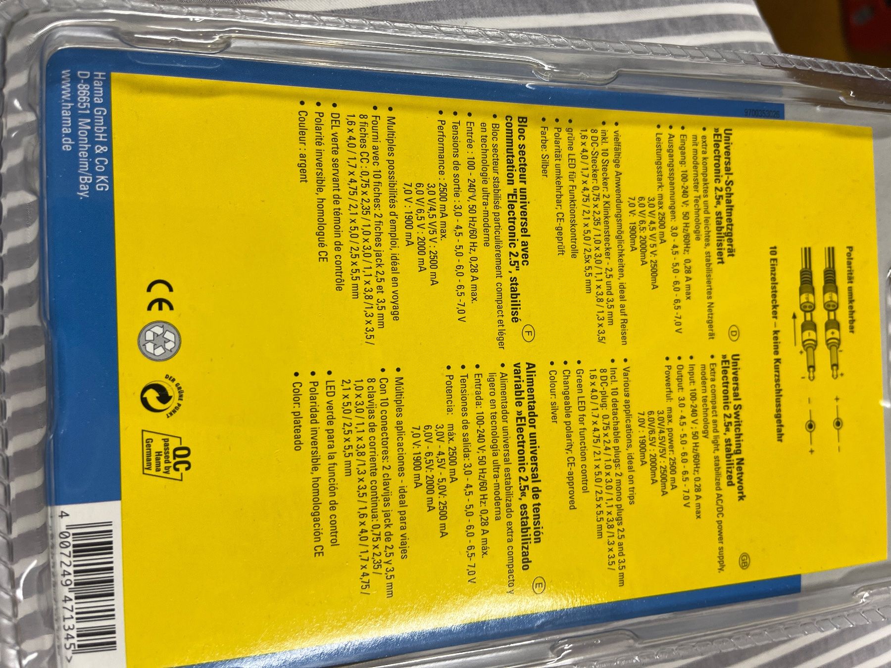 Laufwerke & Adapter: Hama Universal Netzteil Electronic 2.5 MK II NEU – Neu und originalverpackt aus Spiegel b. Bern von Burdicrew 1