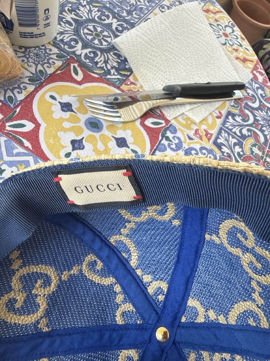 Gucci Sonstige Kleidung & Accessoires: Gucci Basecap Stroh Grösse M blau GG Muster – Gebraucht aus Oberengstringen von genita2279 3