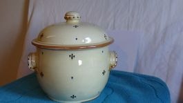 Terrakotta Topf mit Deckel Antik hellgelb Grösse 20 cm