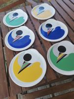 Vintage 1980s Memphis Style Plates Set, Kato Kogei, Japan