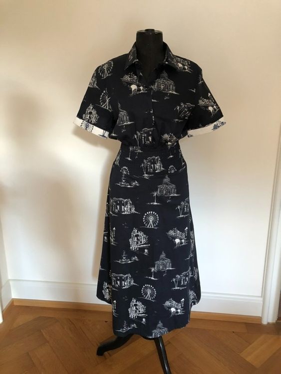 Maje Kleid Gr Gr Toile De Jouy Dunkel Blau Kaufen Auf Ricardo