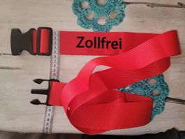 Gepäckgurt rot, Zollfrei, Koffergurt, Baggage strap, Belt XL