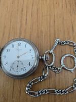 Taschenuhr Longines mit Kette silberfarben gebrauchter Zusta