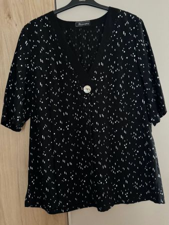Chemisier élégant noir et blanc - Taille 46 - État neuf