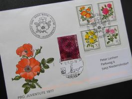 Mikrokunst ZN1778 auf PJ - Erstagsbrief 1977 ab Fleurier