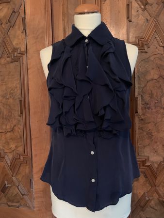 LAUREN RALPH LAUREN Top mit Rüschen Gr.L 100% Seide