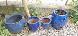 Blumentöpfe Keramik blau