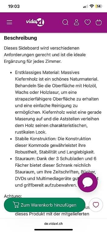 Cassettiere: 2 x Neu aufgebautes Sideboard – Usato da Zürich venduto da sopheli 3