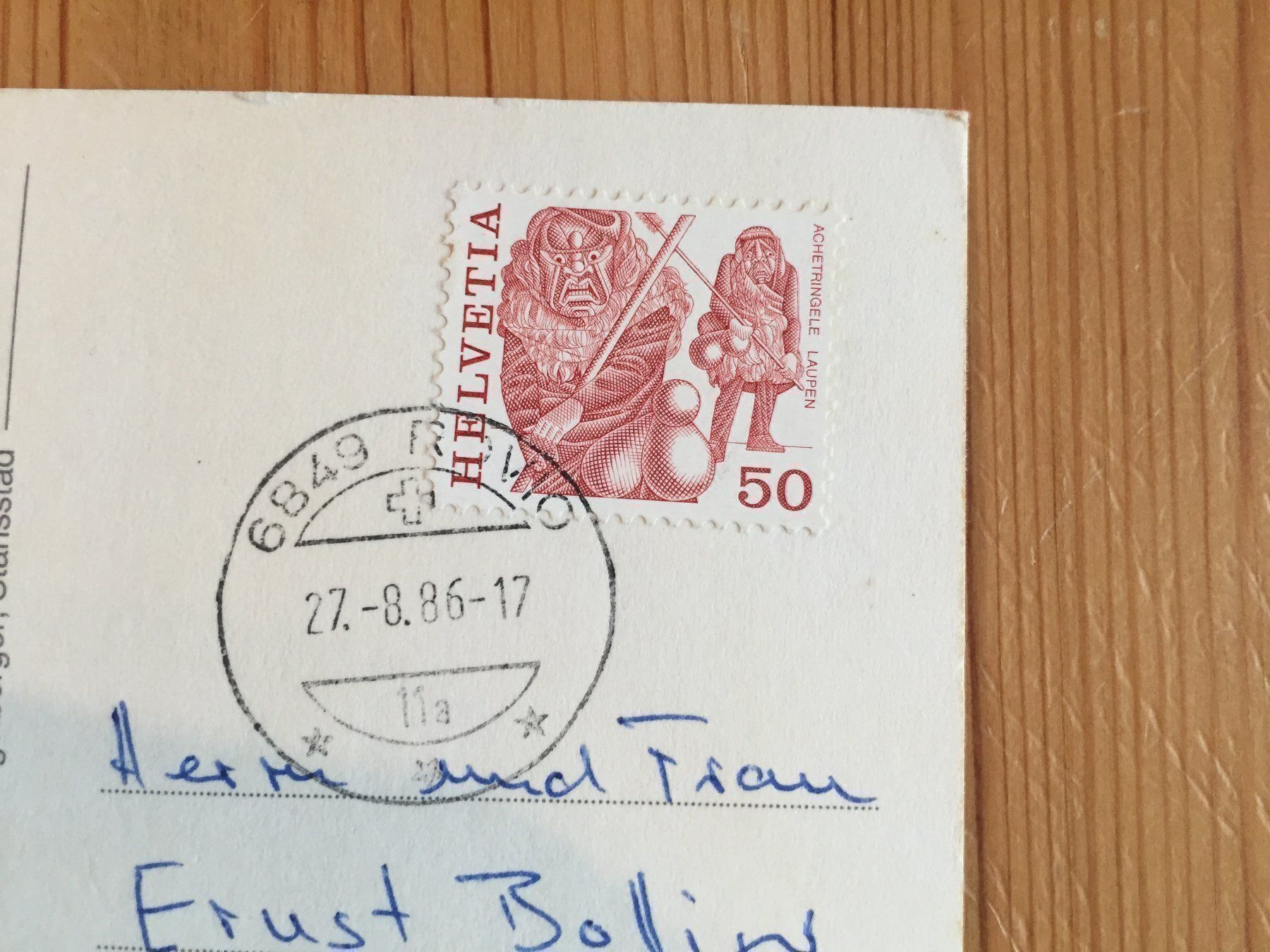 Cartoline postali: Rovio - AK 1986 – Usato da Oberuzwil venduto da Henri09 1