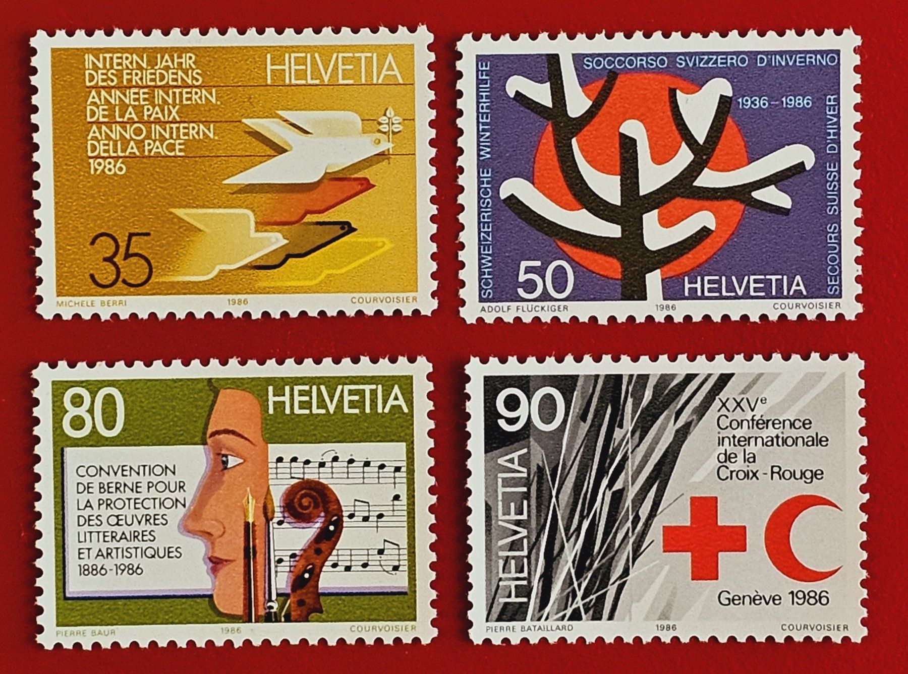 Tutti i francobolli: WERBEMARKEN SATZ 727 - 730 1986** POSTFRISCH – Nuovo (secondo la descrizione) da Düdingen venduto da Quartierstrasse