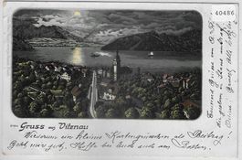 Gruss aus Vitznau - Mondschein-Litho