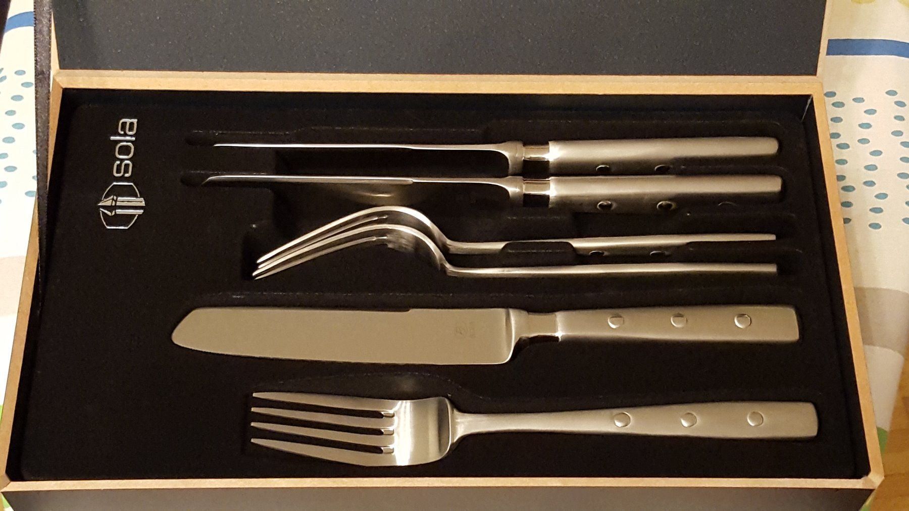 Set di posate: Sola: Steak messer & Gabel-6er set – Nuovo e nell'imballaggio originale da Oberglatt ZH venduto da Mrf808