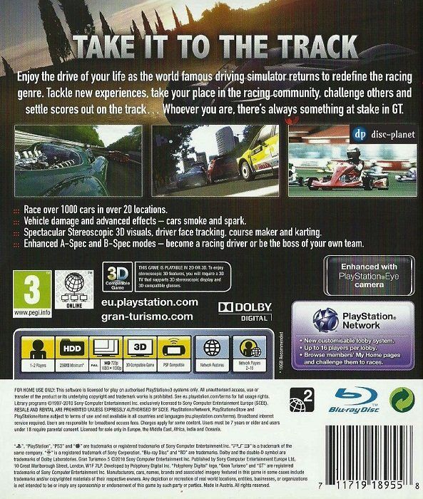 Sony Giochi: PS3 - Gran Turismo 5 (2010) – Usato da Embrach venduto da disc-planet 1