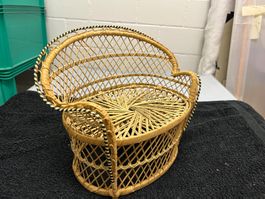 Vintage Rattan Puppen-Sessel,Top Zustand