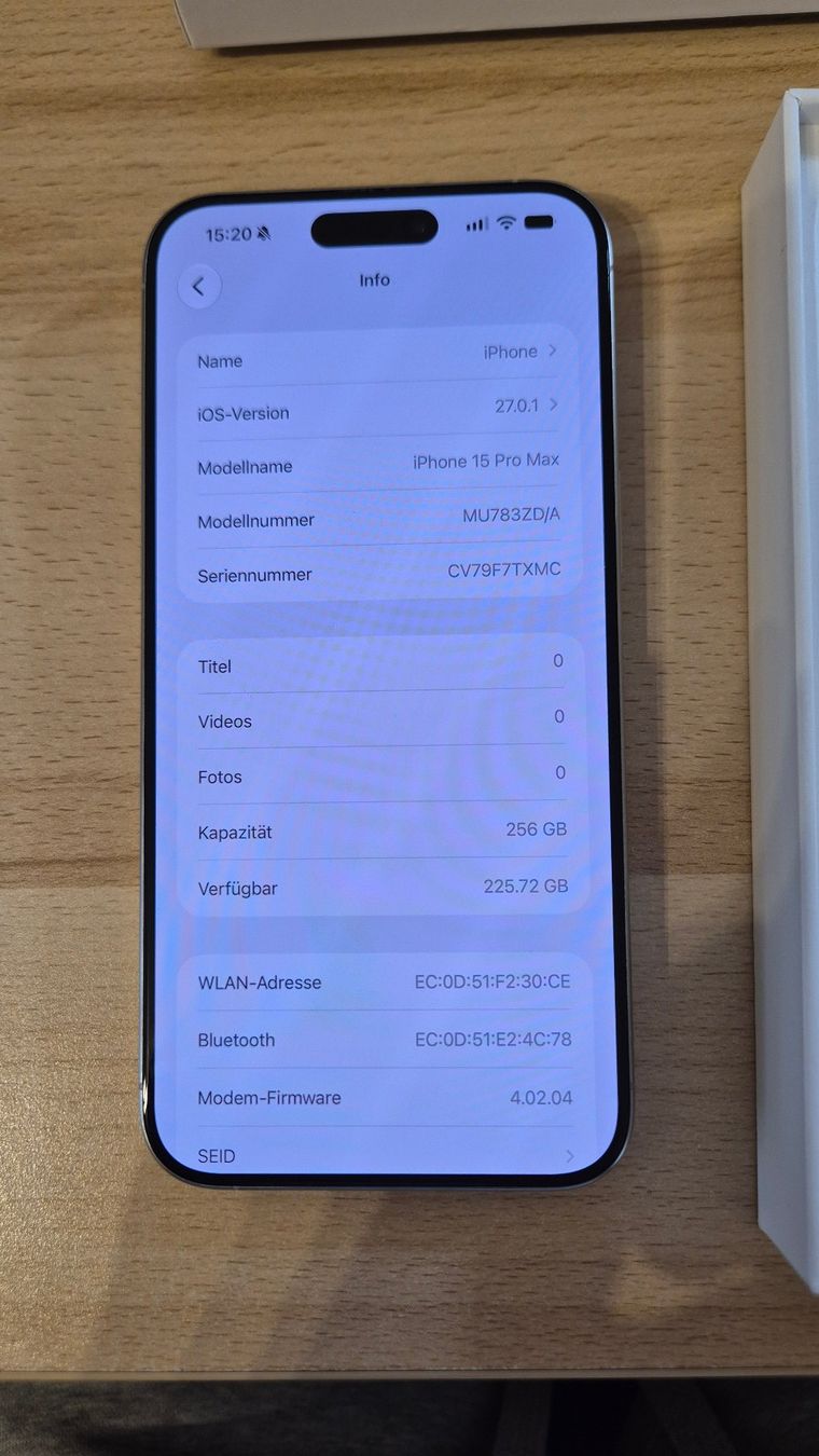 Apple Telefoni cellulari / Smartphones: iPhone 15 Pro Max 256GB White 3042 – Usato da Münchenbuchsee venduto da MV_Solutions 2