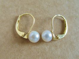 Vintage Ohrringe aus Gold 750 mit Zuchtperlen