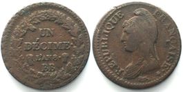 DIRECTOIRE ET CONSULAT Un Decime An 8 (1799-1800) BB