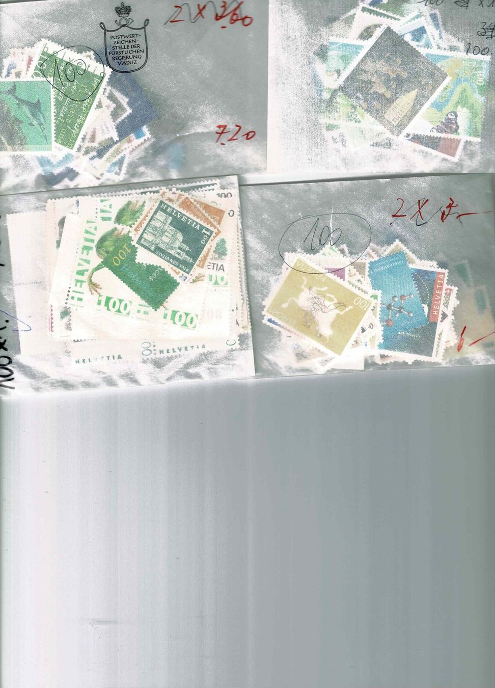 Alle Briefmarken: 100x1.- Fr. Frankatur affranchissements – Neu (gemäss Beschreibung) aus Lausanne von Whorvath