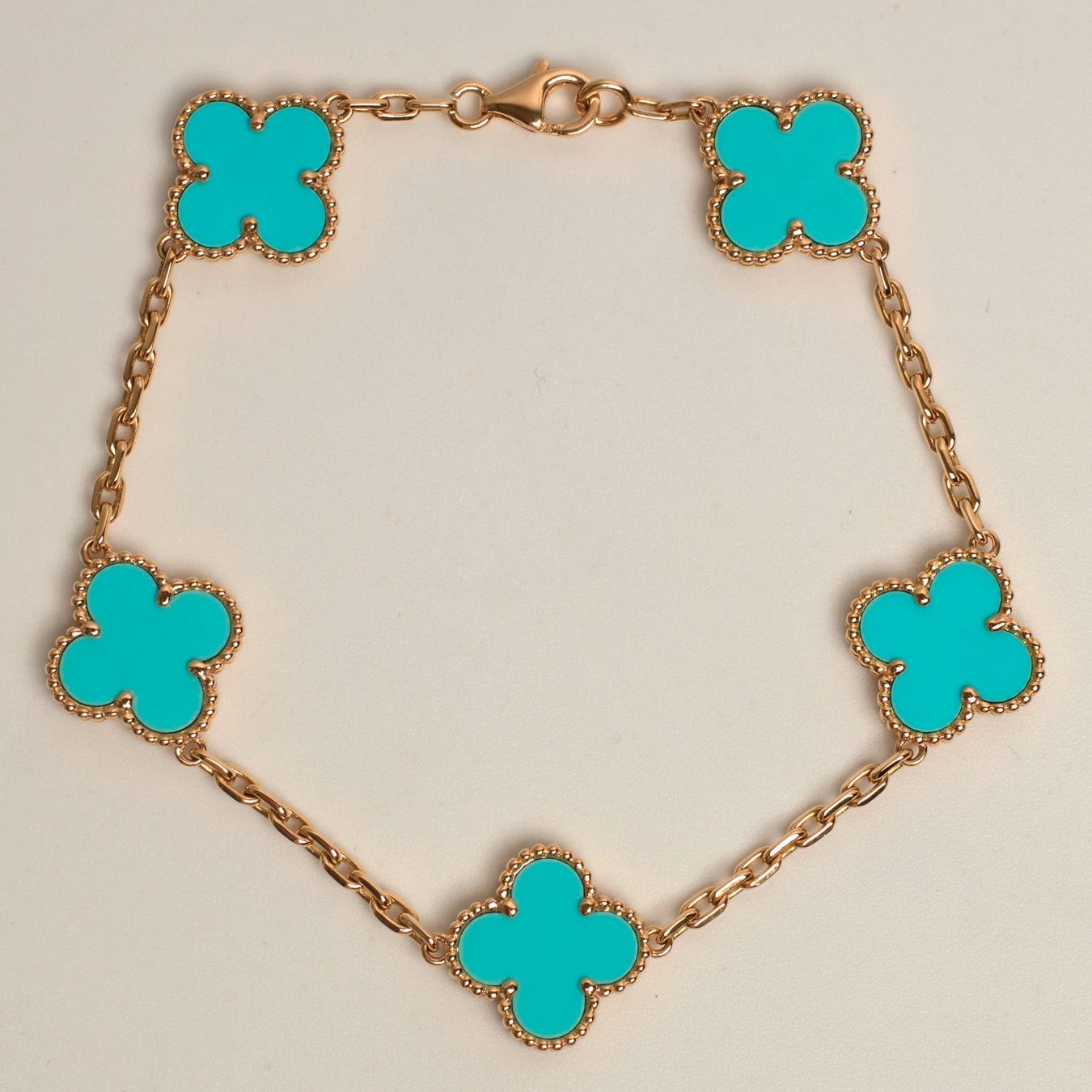 Van Cleef Bracciali & Braccialetti: Authentique Bracelet VAN CLEEF ARPELS Alhambra turquoise – Nuovo (secondo la descrizione) da Carouge GE venduto da TLD