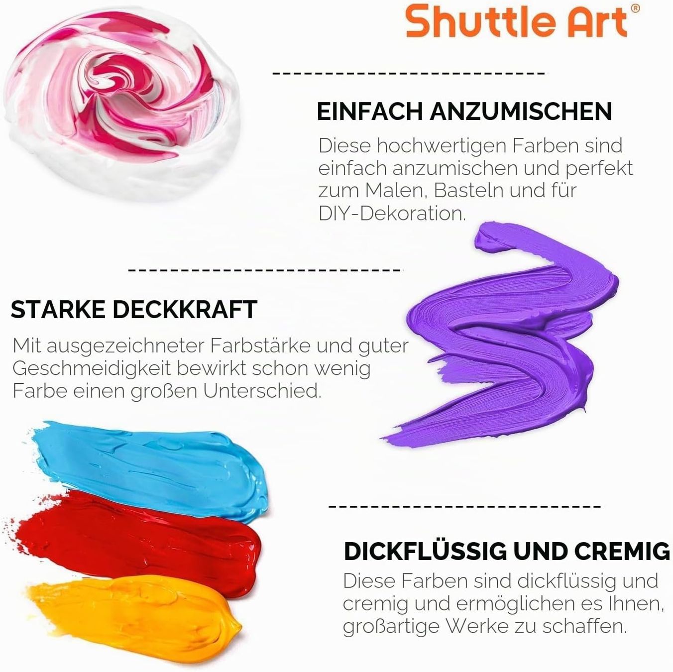 Colori: Acrylfarben Set 36 Farben mit Pinseln – Nuovo e nell'imballaggio originale da Herisau venduto da Senn24 4
