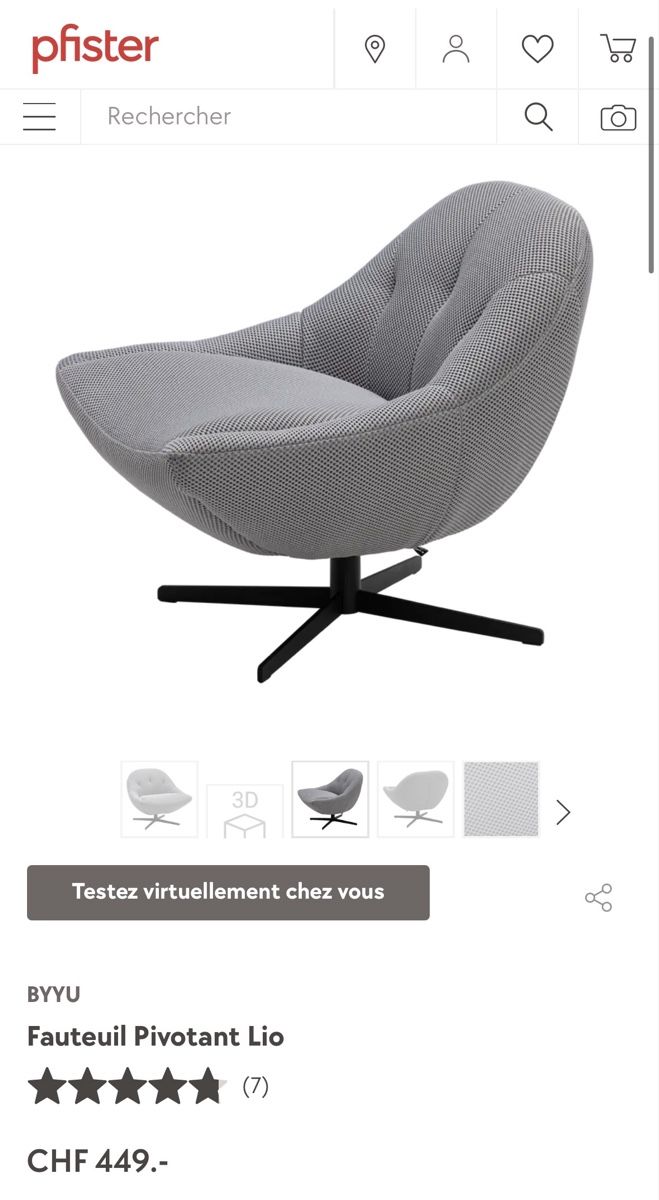 Pfister Fauteuils: Fauteuil pivotant  – Neuf avec emballage d'origine à Estavayer-le-Lac par tob_q2rt 1