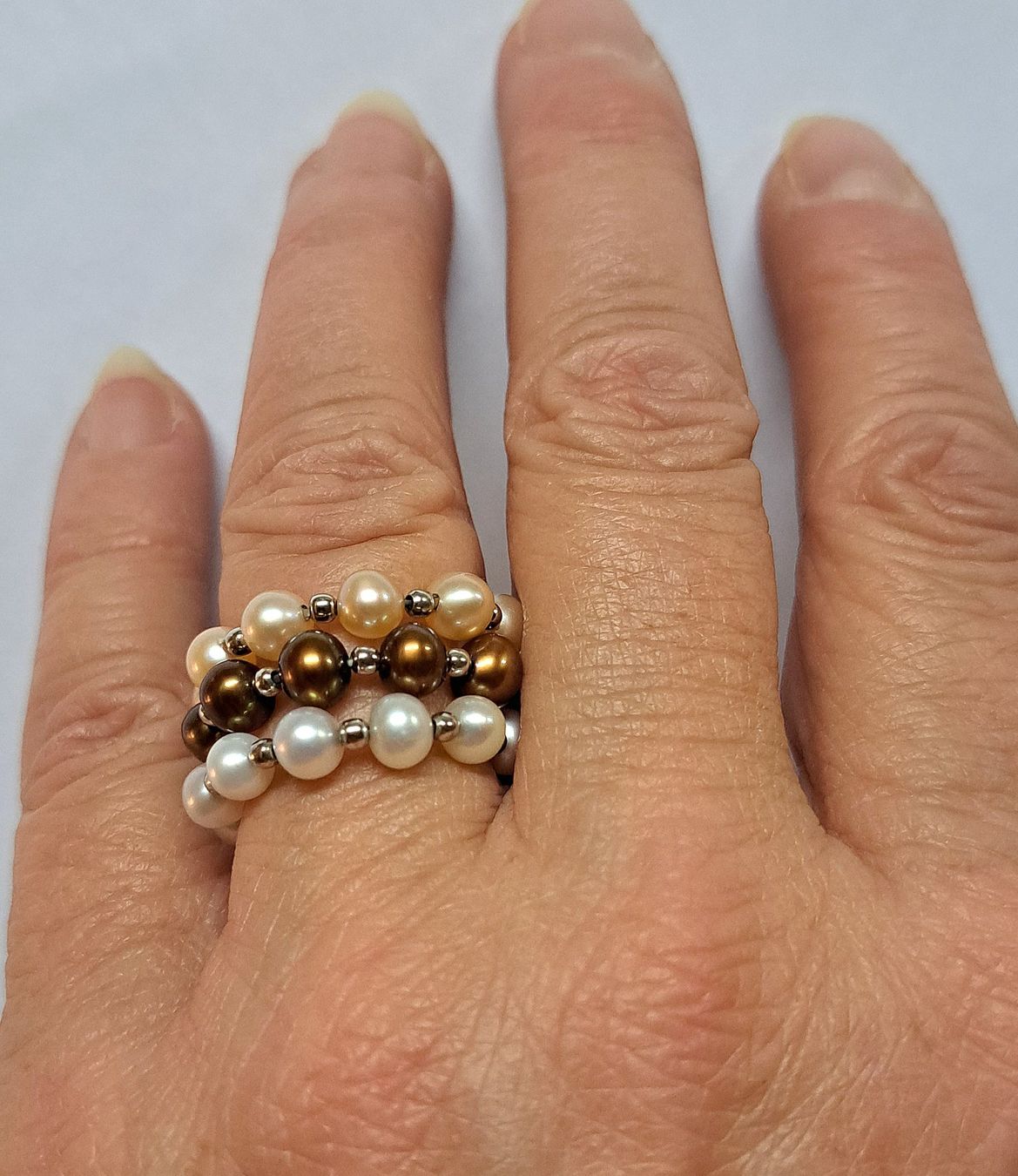 Ringe: Ringe Perlen Set 7 teilig elastisch – Gebraucht aus Stans von wer_fd5f