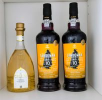 2x Sandeman Old Tawny Porto 10 J 0,75 L & Grappa Cellini 3 J