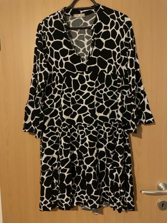Boho Kleid one Size ca Gr 38/40 schwarz weiss