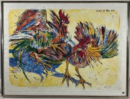 Fritz Hug (1921-1989) >> duel in the sun >>  Farblitho